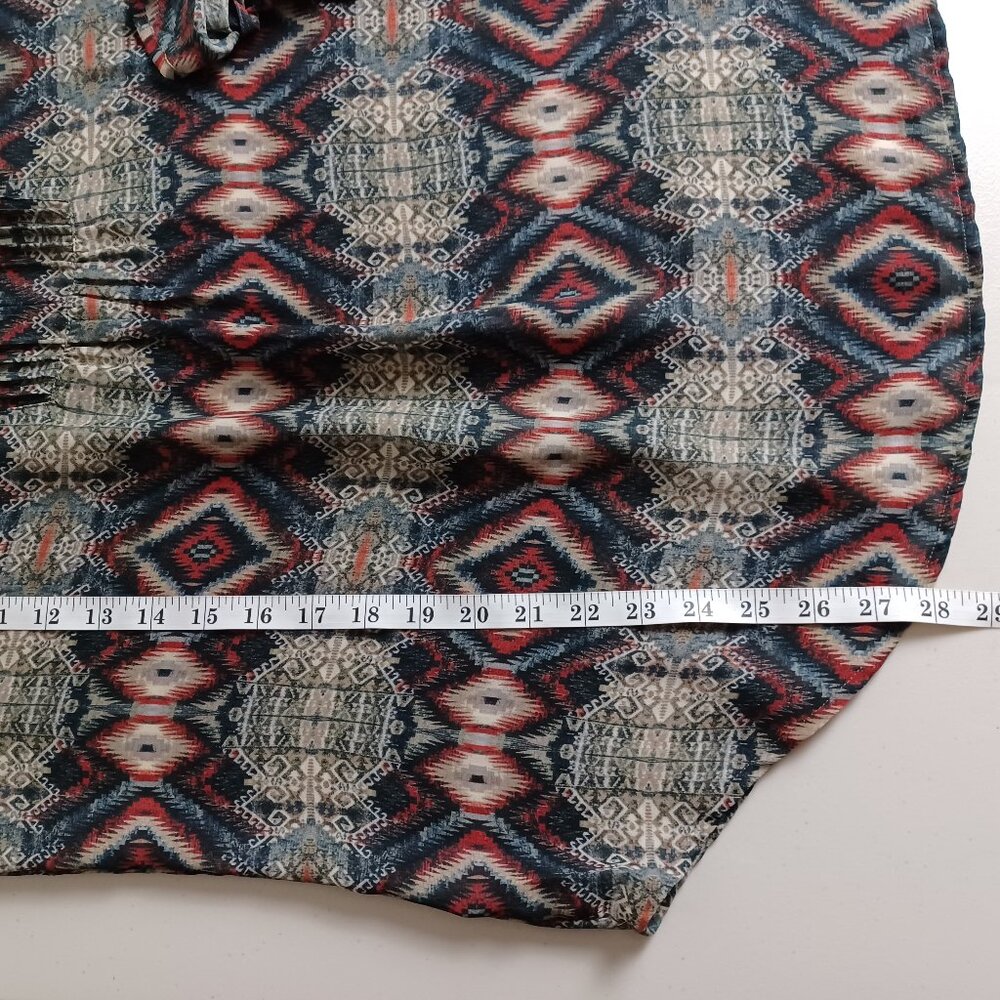 Aztec Pattern Tab Sleeve Blouse - Picture 16 of 16